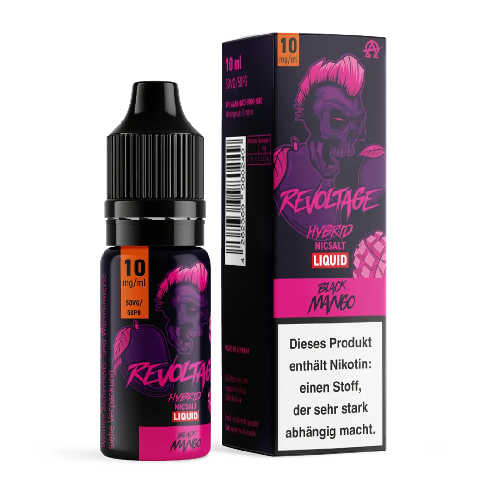 Revoltage Black Mango 10ml Hybrid Nic Salt Liquid 10mg 