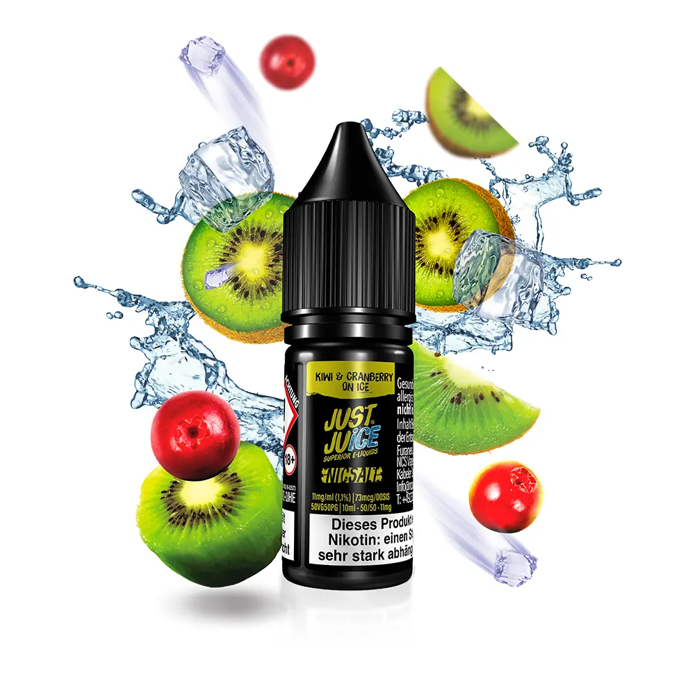 Just Juice Nikotinsalz - Kiwi & Cranberry ON ICE - 10ml 11mg 