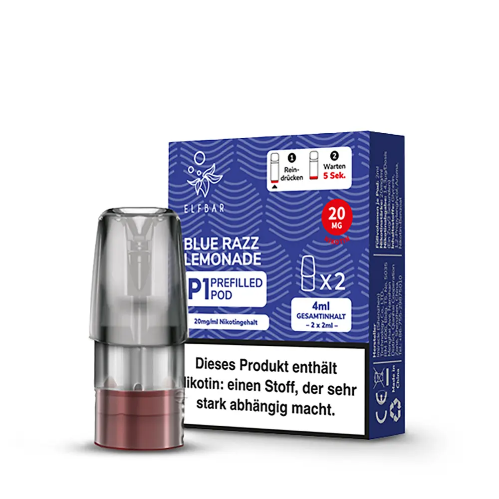 Elfbar Mate 500 Einweg P1 Pod - Blue Razz Lemonade - 20mg Nikotinsalz 2ml 