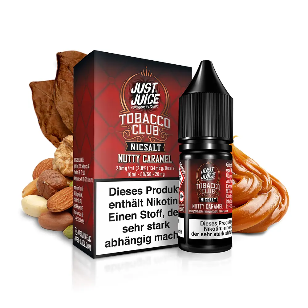 Just Juice Nikotinsalz - Tobacco Club Nutty Caramel - 10ml 20mg 
