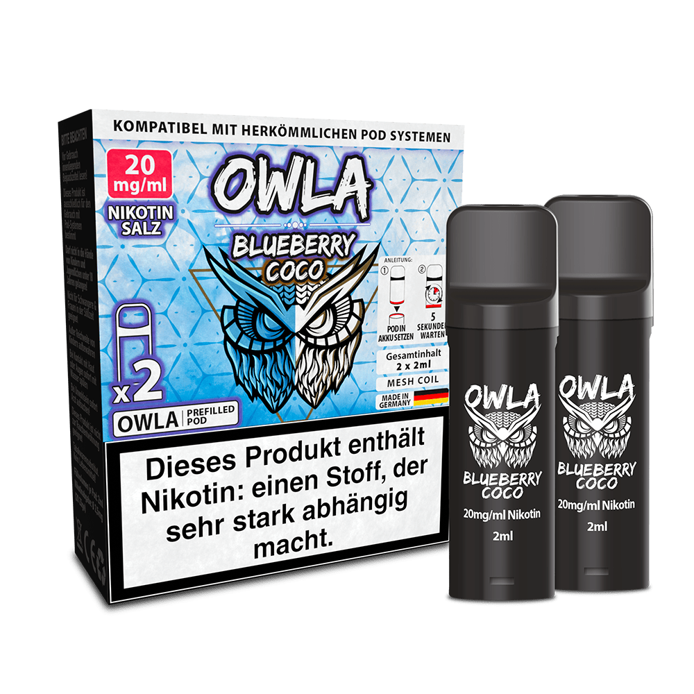 2x OWLA Einweg Pod - Blueberry Coco - 20mg Nikotinsalz 2ml