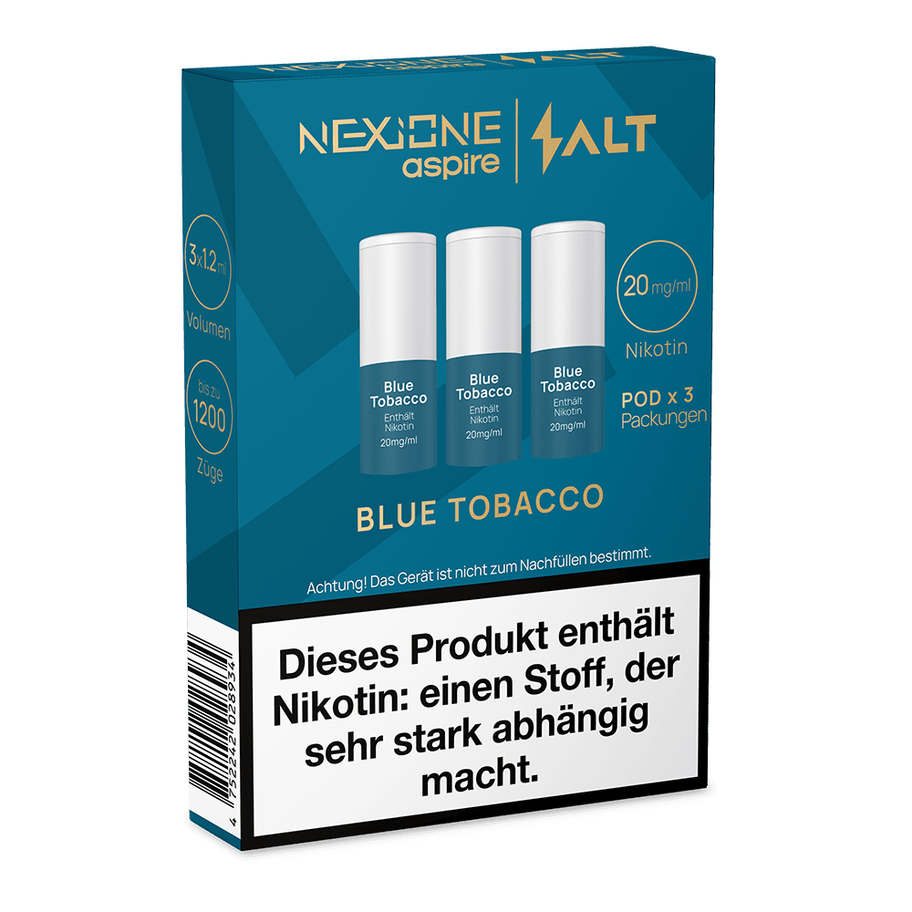 3x NEXIONE Salt Pod - Blue Tobacco - 20mg Nikotinsalz 1.2ml 