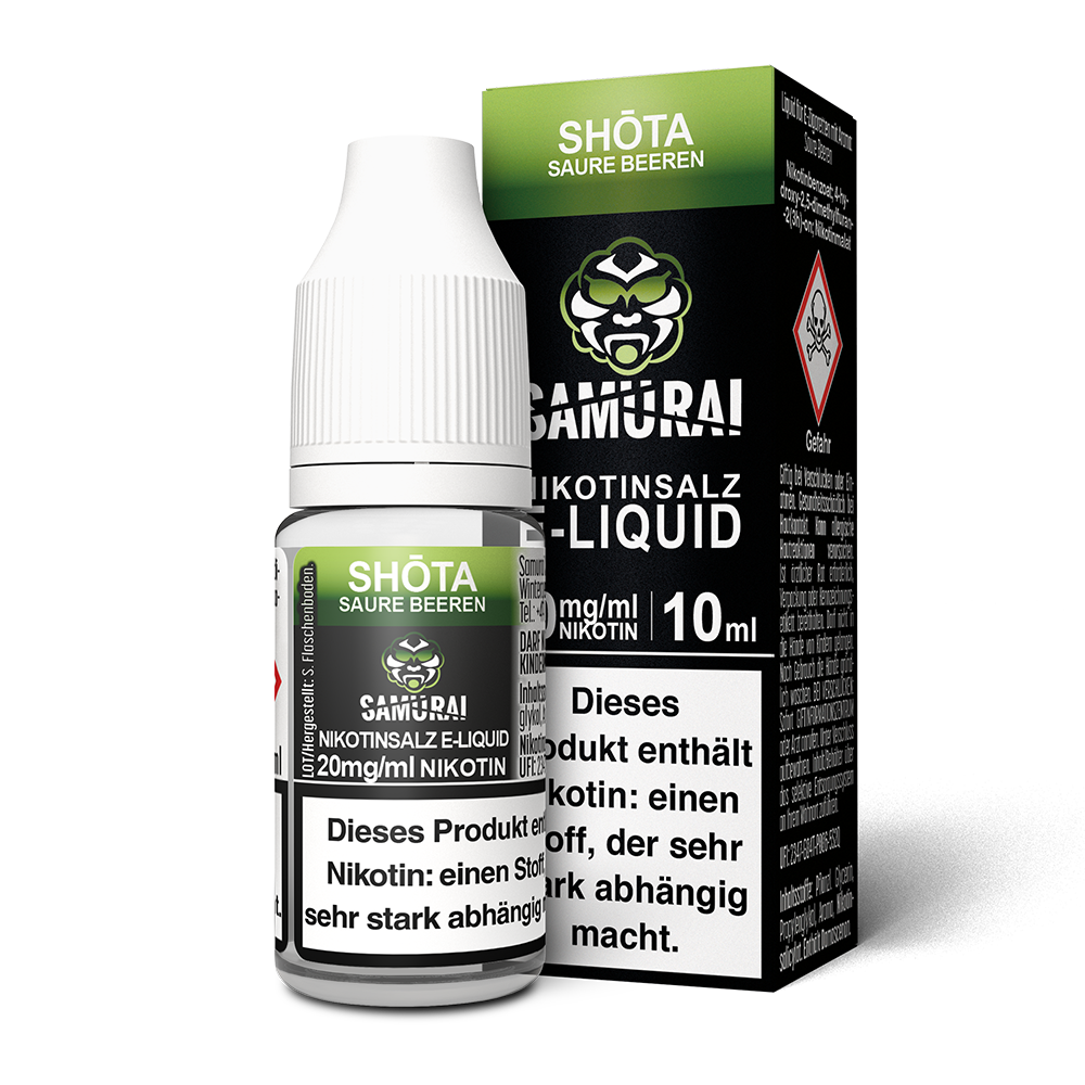 Samurai Nikotinsalz - Shota Saure Beeren - Liquid 20mg 10ml 