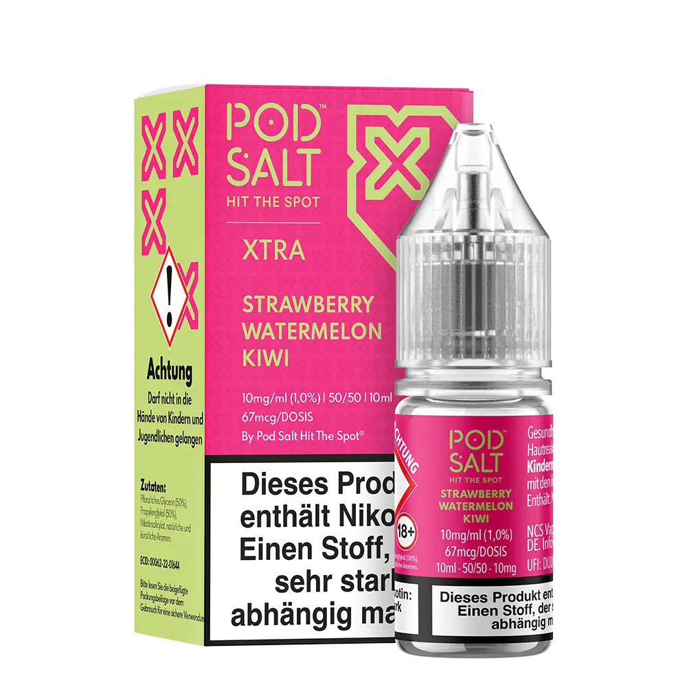 Pod Salt Xtra Nikotinsalz - Strawberry Watermelon Kiwi - Liquid 10mg 10ml 
