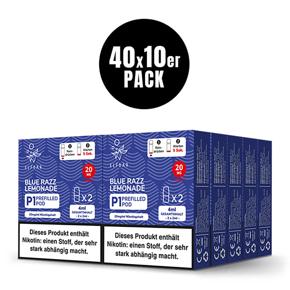 Elfbar Mate 500 Einweg P1 Pod - Blue Razz Lemonade - 20mg Nikotinsalz 2ml 