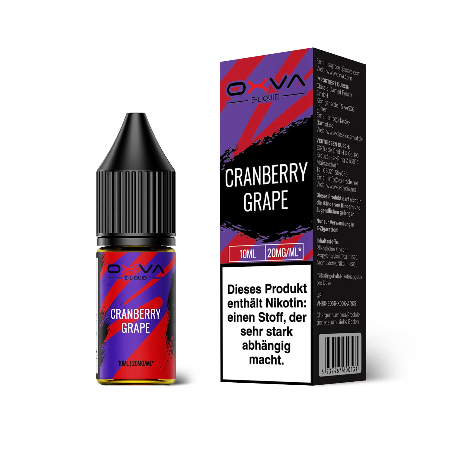 Oxva E-Liquid Nikotinsalz - Cranberry Grape - 10ml Liquid 20mg 