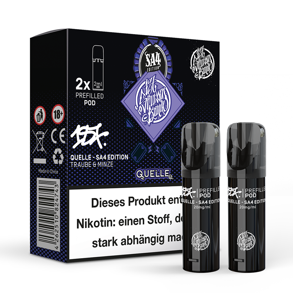 2x 187 Strassenbande Einweg Pod - Quelle SA4 Edition - 20mg Nikotinsalz 2ml  C