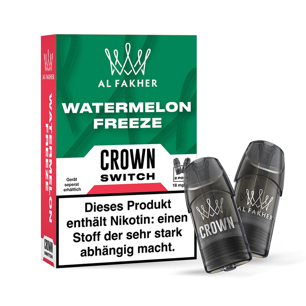 2x Al Fakher Crown Switch Pod - Watermelon Freeze - 18mg Nikotinsalz 2ml