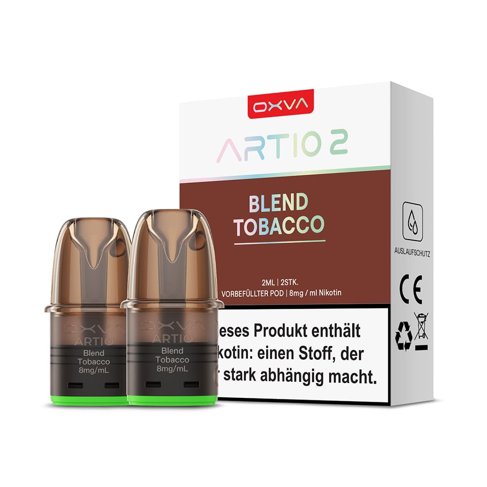 2x OXVA ARTIO 2 Einweg Pod - Blend Tobacco - 8mg Nikotinsalz 2ml