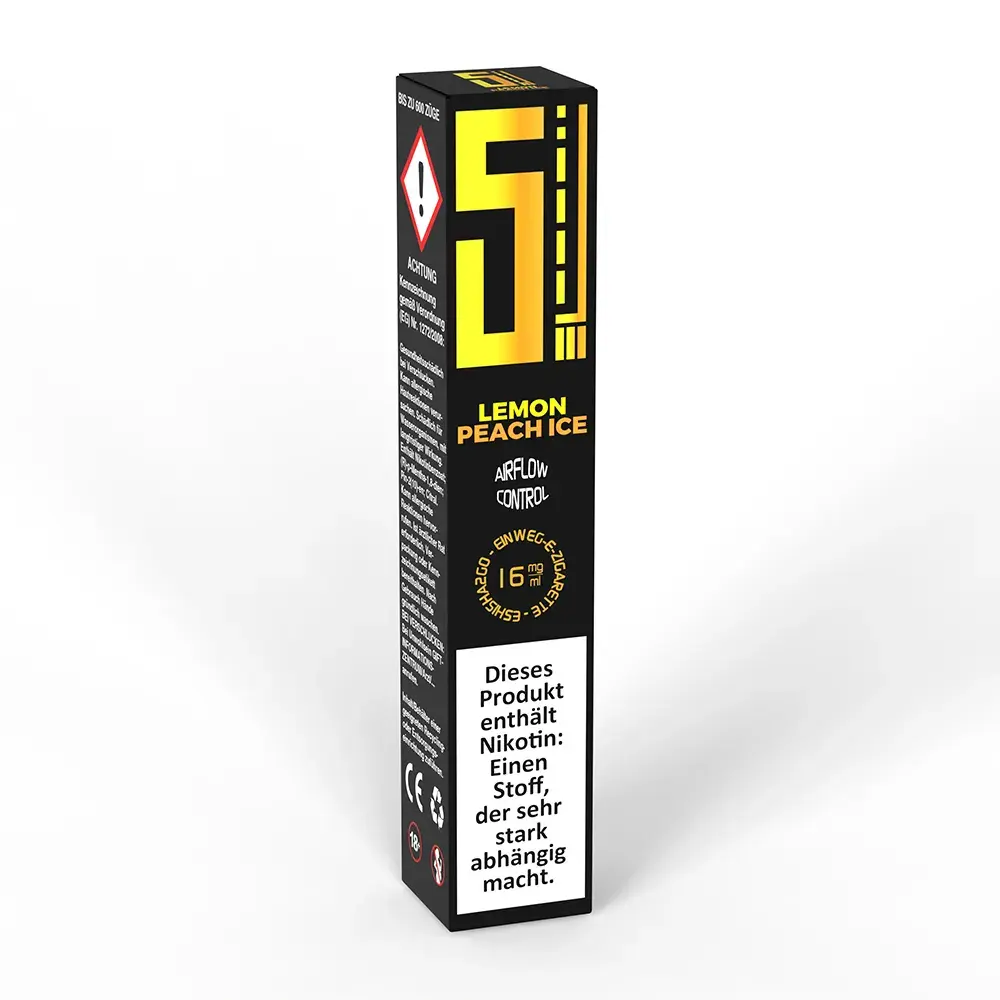 5 EL Lemon Peach Ice Einweg E-Zigarette 16mg 