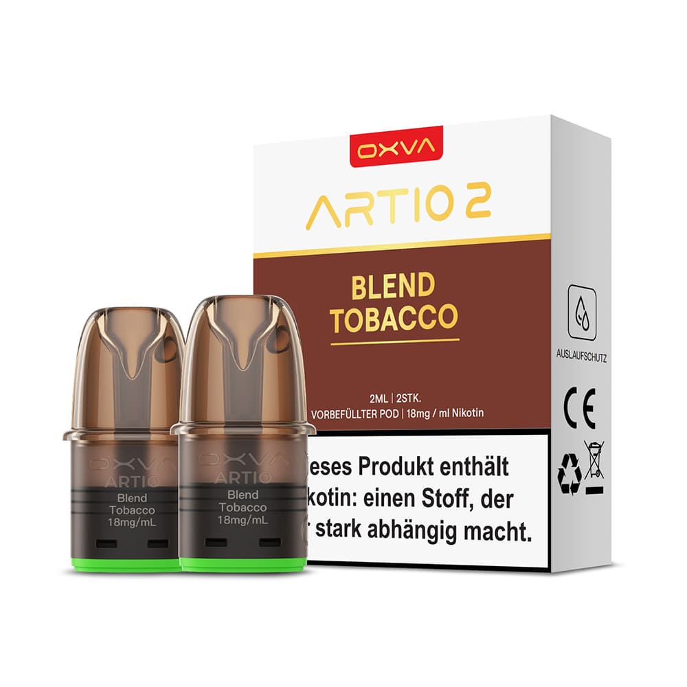 2x OXVA ARTIO 2 Einweg Pod - Blend Tobacco - 18mg Nikotinsalz 2ml