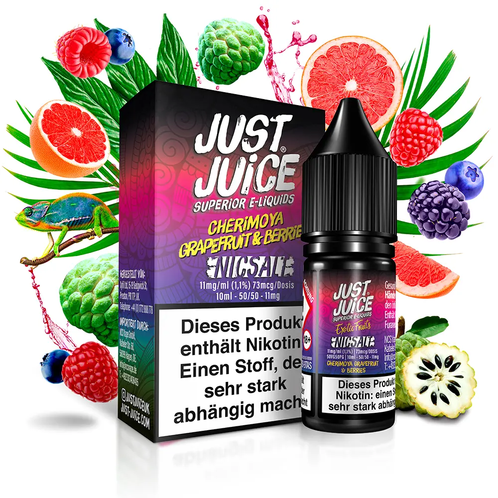 Just Juice Nikotinsalz - Cherimoya Grapefruit & Berries - 10ml 11mg 