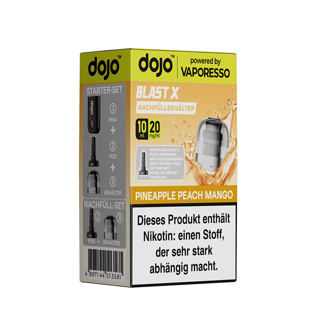 Vaporesso dojo Blast X Einweg Pod - Pineapple Peach Mango - 20mg Nikotinsalz 10ml  D
