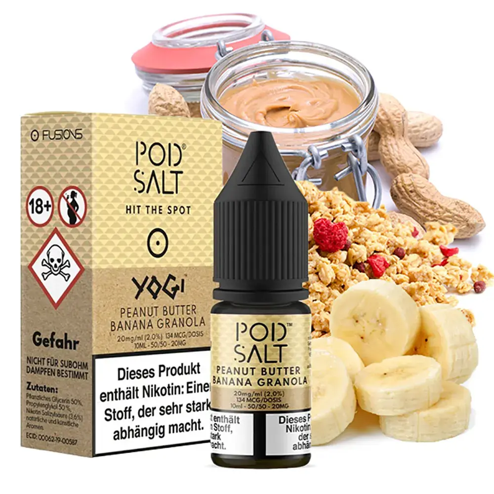 Pod Salt Fusion Peanut Butter Banana Granola 10ml 20mg 