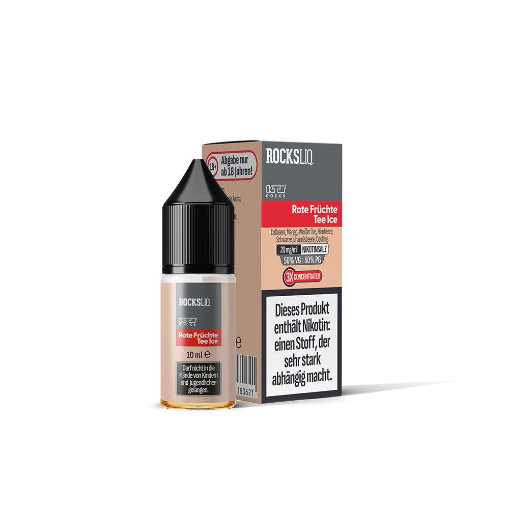 KTS Rocksliq Nikotinsalz - Rote Früchte Tee Ice - 10ml Liquid 20mg 