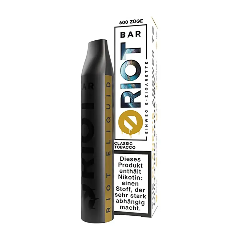 RIOT Bar Classic Tobacco 10mg/ml Hybrid Nikotin Einweg 