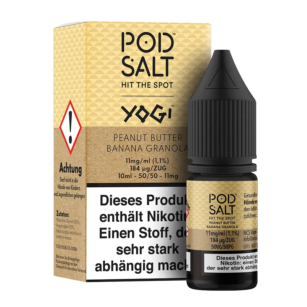 Pod Salt Fusion - Peanut Butter Banana Granola Bar - 10ml Liquid 11mg Nikotinsalz 