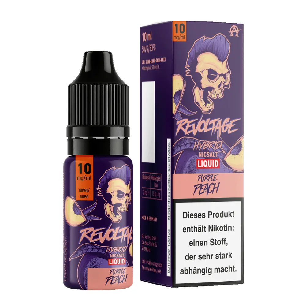 Revoltage Hybrid Nikotinsalz - Purple Peach - Liquid 10mg 10ml 