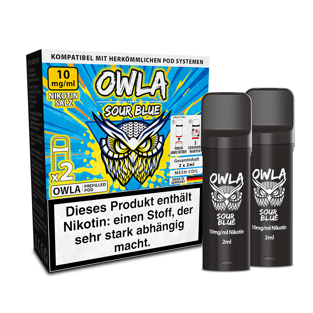 2x OWLA Einweg Pod - Sour Blue - 10mg Nikotinsalz 2ml