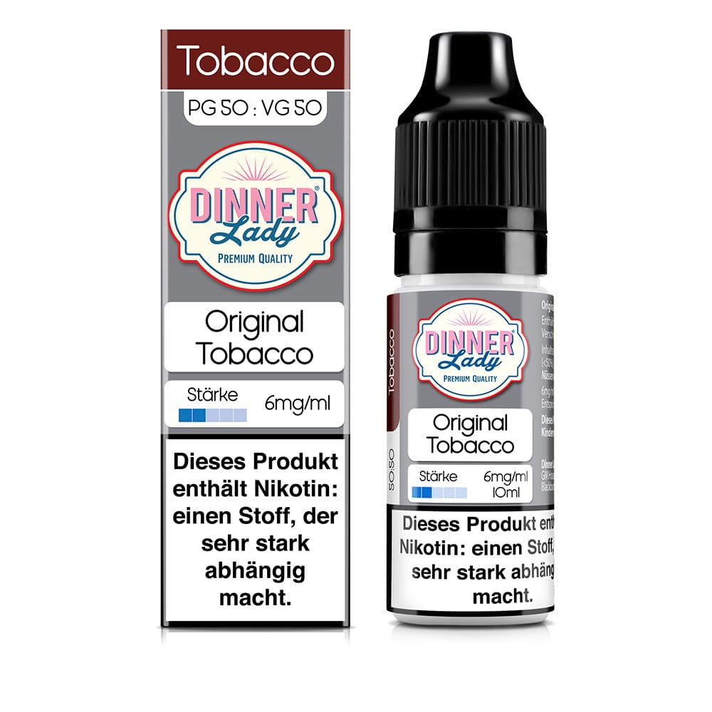 Dinner Lady Liquid - Original Tobacco - 50/50 10ml 6mg 