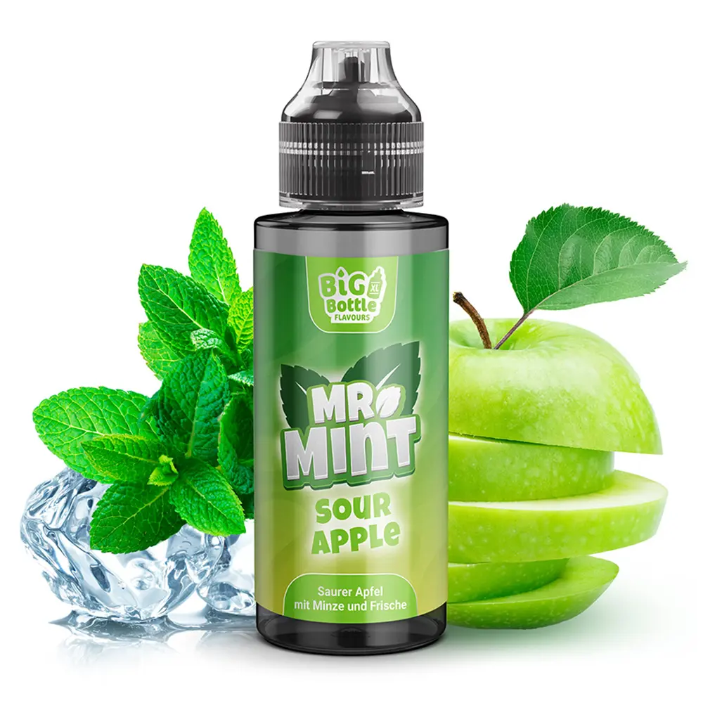 Mr. Mint Aroma Longfill - Sour Apple - 10ml in 120ml Flasche 