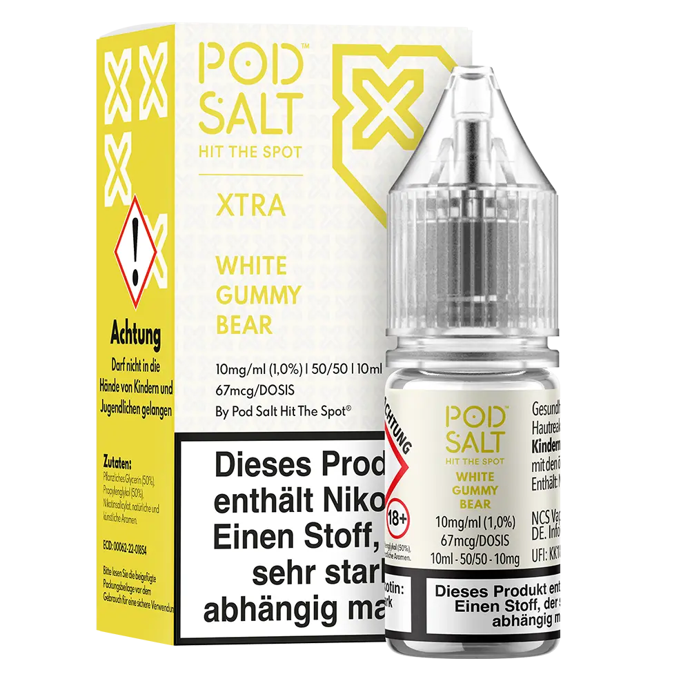 Pod Salt Xtra Nikotinsalz - White Gummy Bear - Liquid 10mg 10ml 