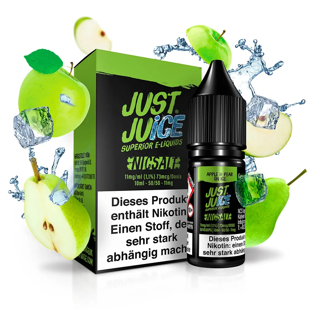 Just Juice Nikotinsalz - Apple & Pear ON ICE - 10ml 11mg 