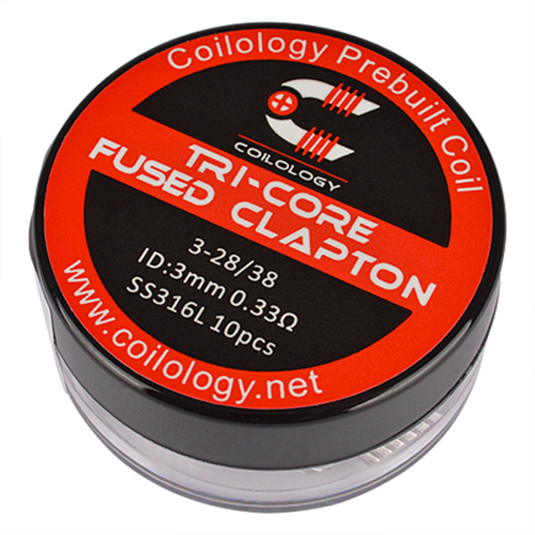 Coilology Tri-Core Fused Clapton 0,33Ohm Edelstahl (10Stk./VE)