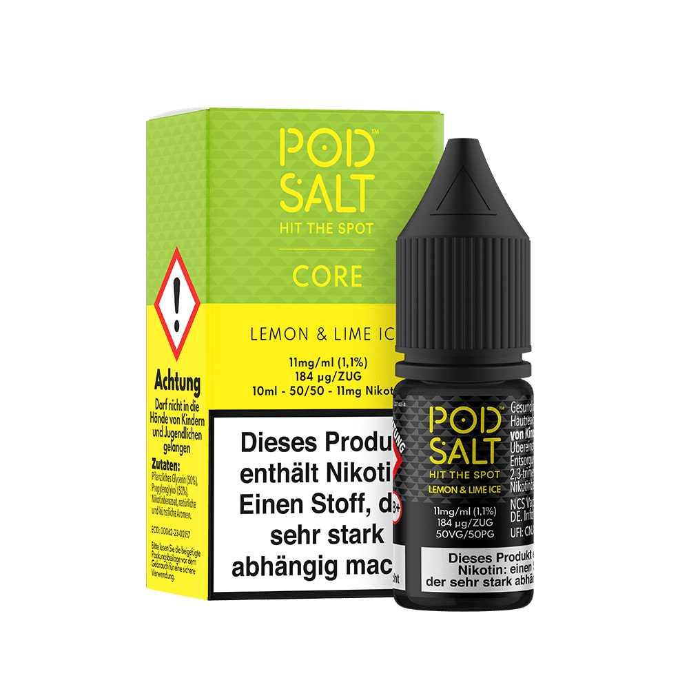 Pod Salt Core Nikotinsalz - Lemon & Lime Ice - Liquid 11mg 10ml 