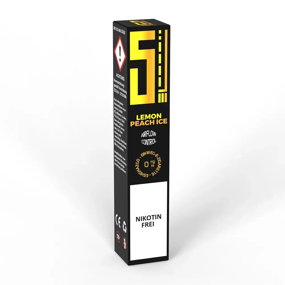 5 EL Lemon Peach Ice Einweg E-Zigarette 0mg 