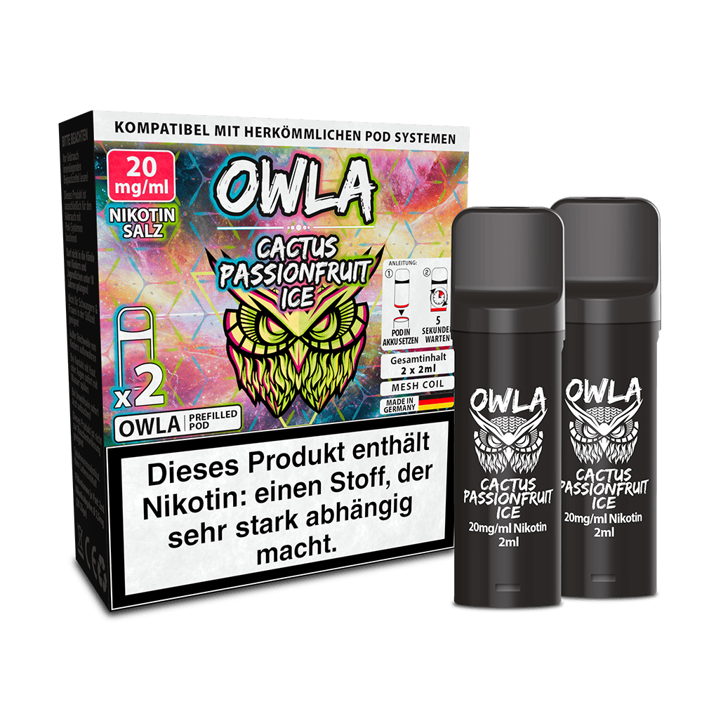 2x OWLA Einweg Pod - Cactus Passionfruit Ice - 20mg Nikotinsalz 2ml